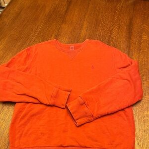 Polo Ralph Lauren Men's Thermal Lined Orange Crewneck Sweatshirt, EUC, size L